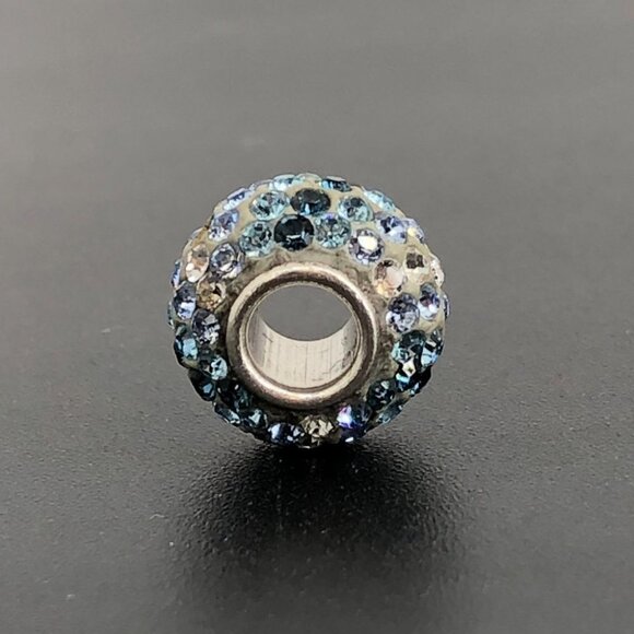 Charm multi-toned blue zirconia gemstone spherical charm *flawed* - Picture 9 of 16